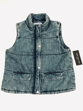 MARC NEW YORK, Dark Blue Denim-Wash Puffer Vest, Size Small, New with Tag